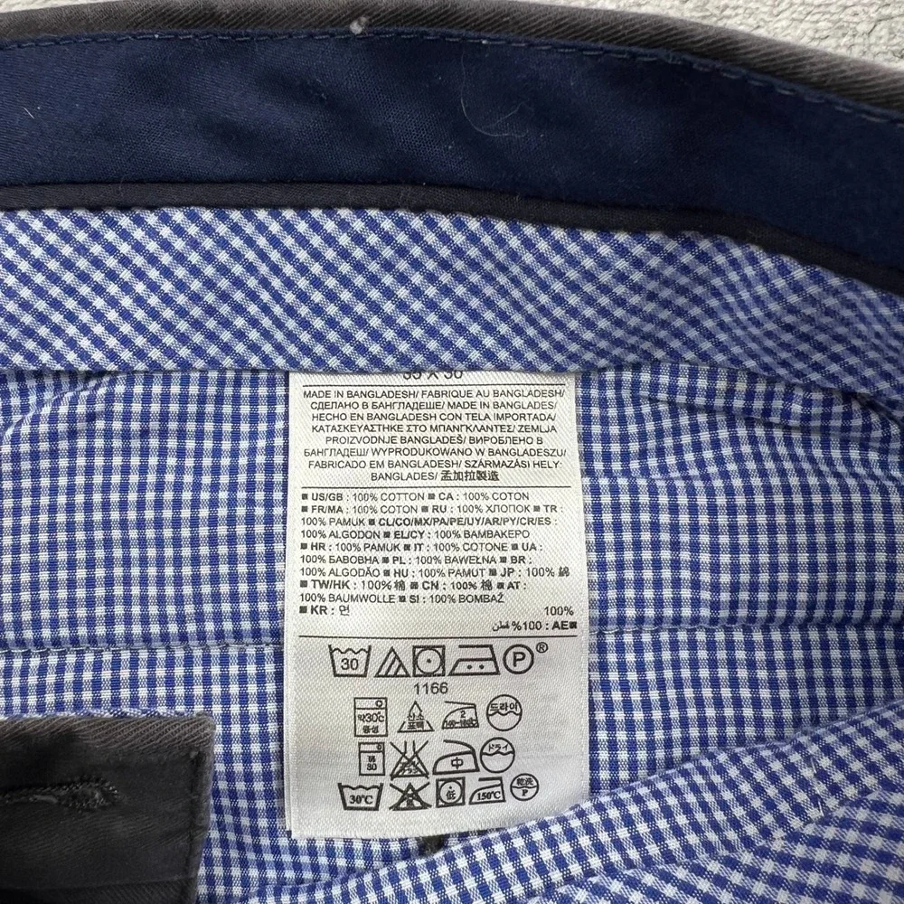 Banana Republic Chinos Men 35x30 Gray Tailored Slim Fit Non-Iron Cotton Pants